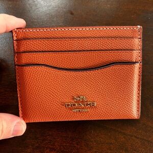Coach Orange Leather Card Holder